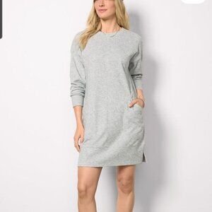 Evereve Rhodes Sweatshirt Dress Grey Women's Medium Soft Casual Minimalist Comfy